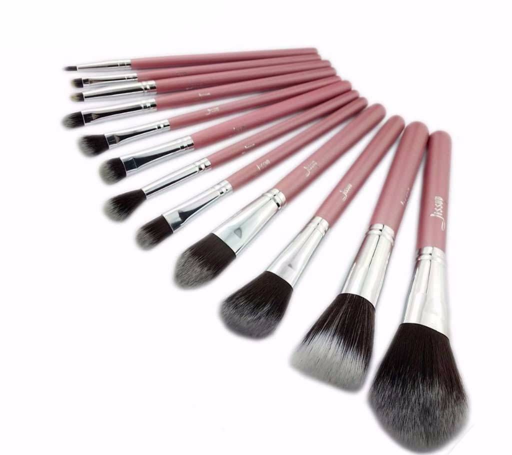 Jessup T067 12PCS Pink & Silver Makeup Brush