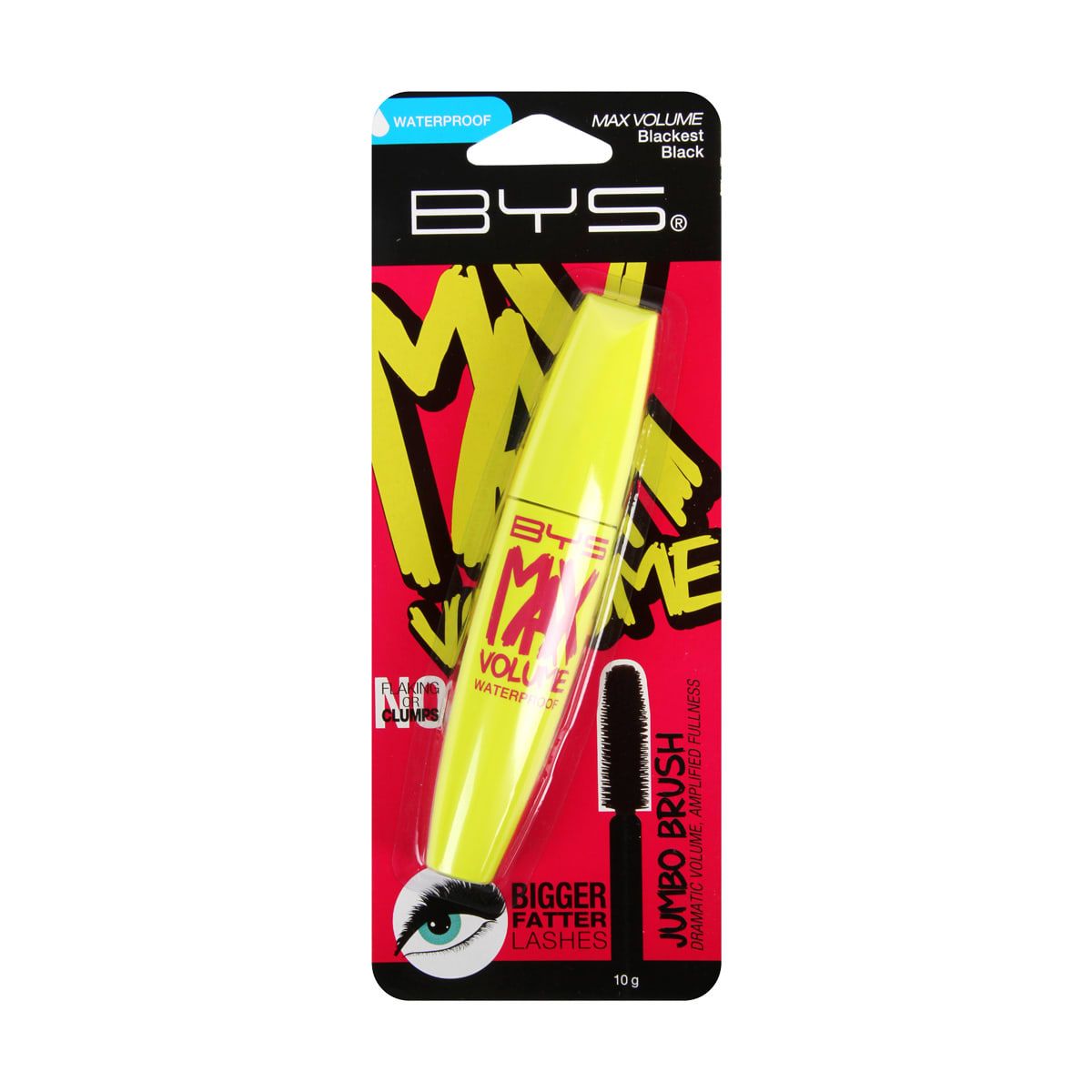 BYS Max Volume Lash Mascara - 10g, Blackest Black