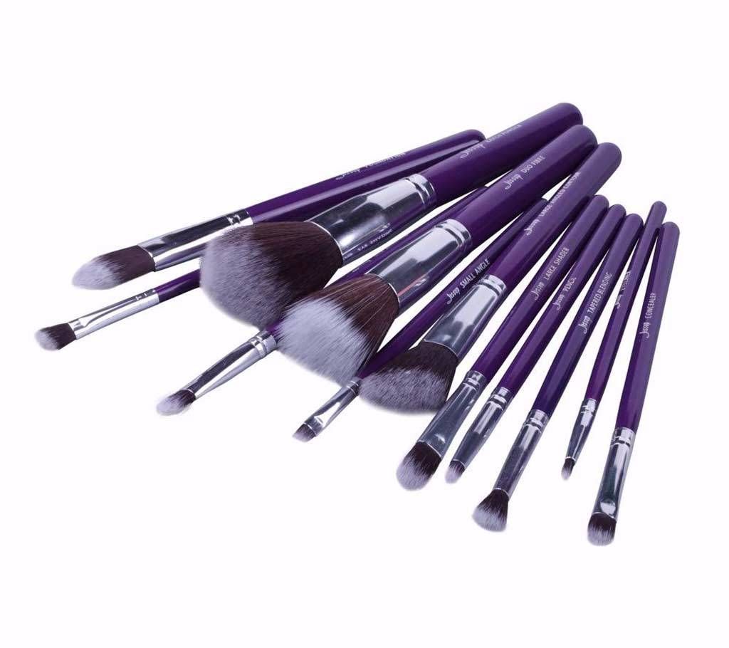 Jessup T087 12PCS Purple & Silver Makeup Brush