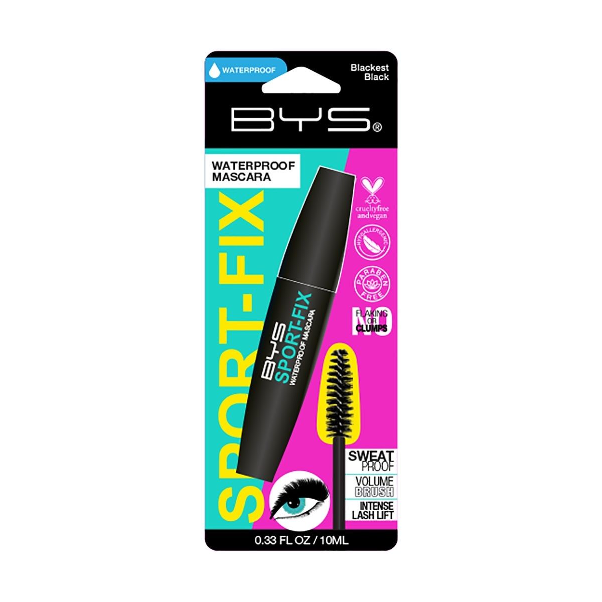 BYS Sport-Fix Waterproof Mascara 10ml - Blackest Black