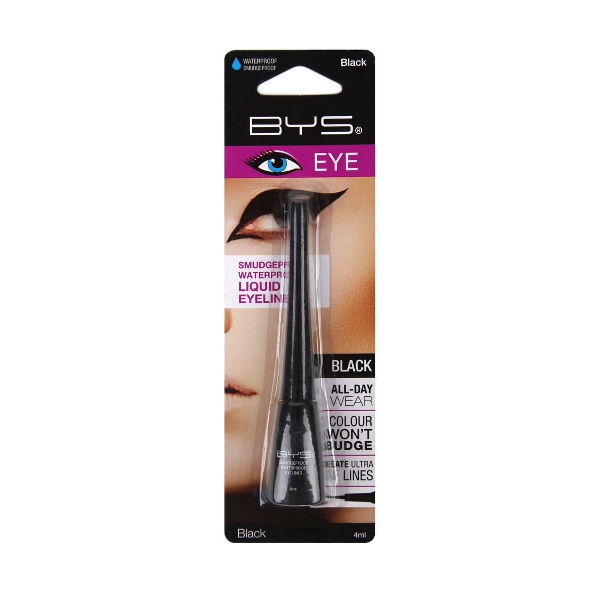 BYS Waterproof & Smudgeproof Liquid Eyeliner - Black