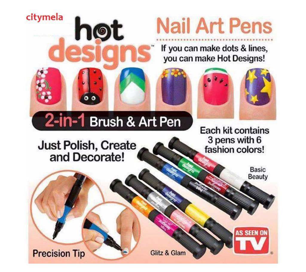 8 in 1 Hot Designs Nail Art Pens