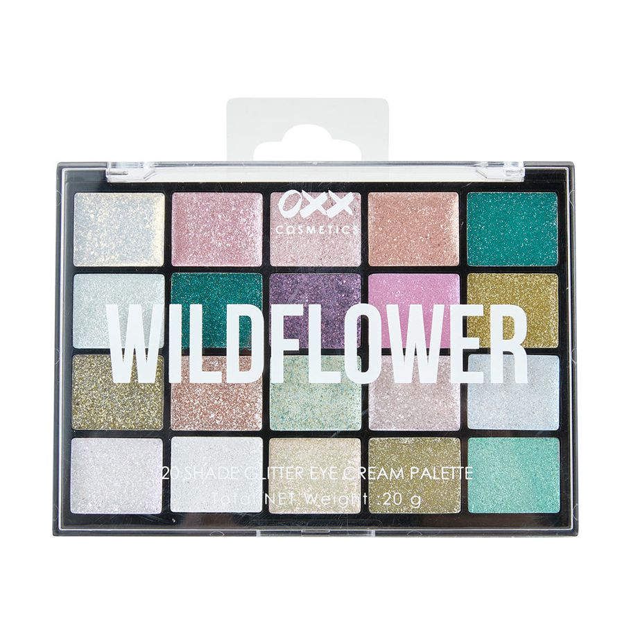 OXX Cosmetics 20 Shades Glitter Eye Cream Palette - Wildflower