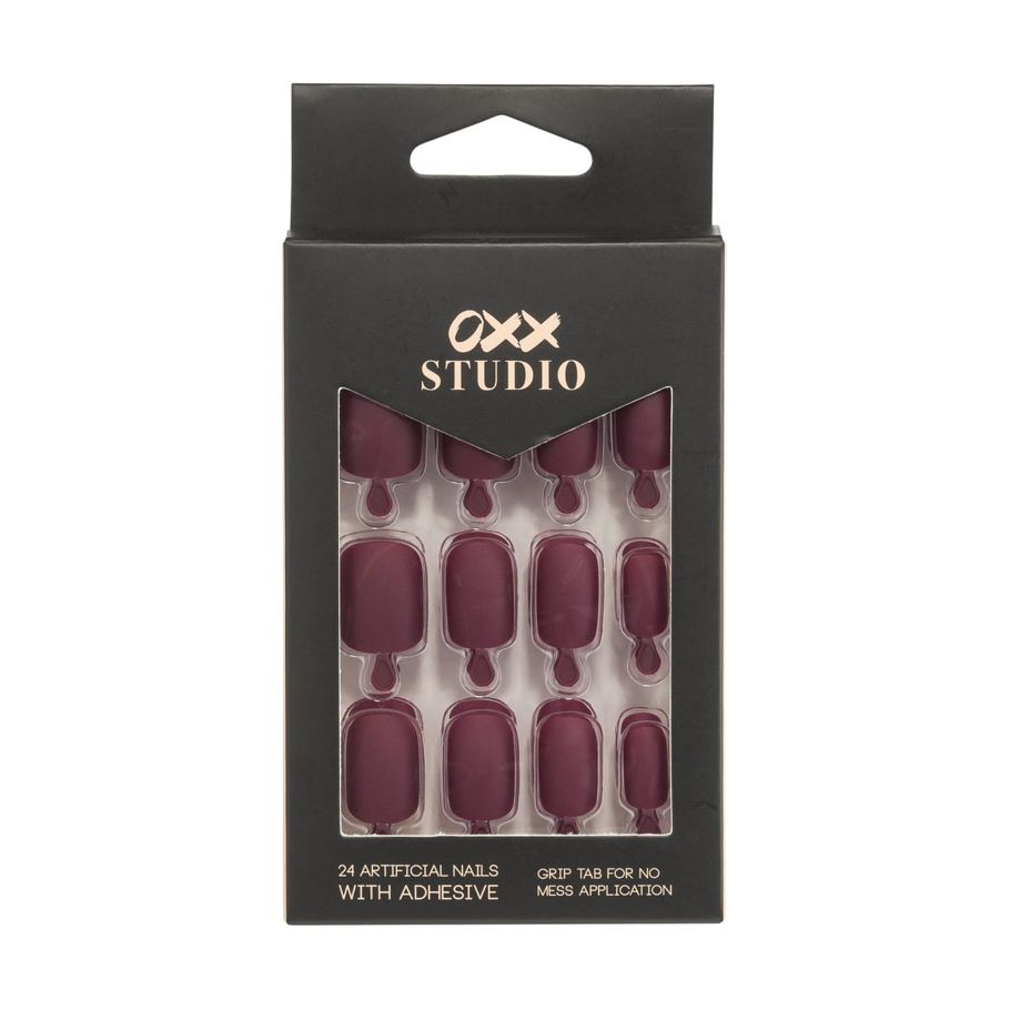 OXX Studio 24 Pack Artificial Nails - Burgundy
