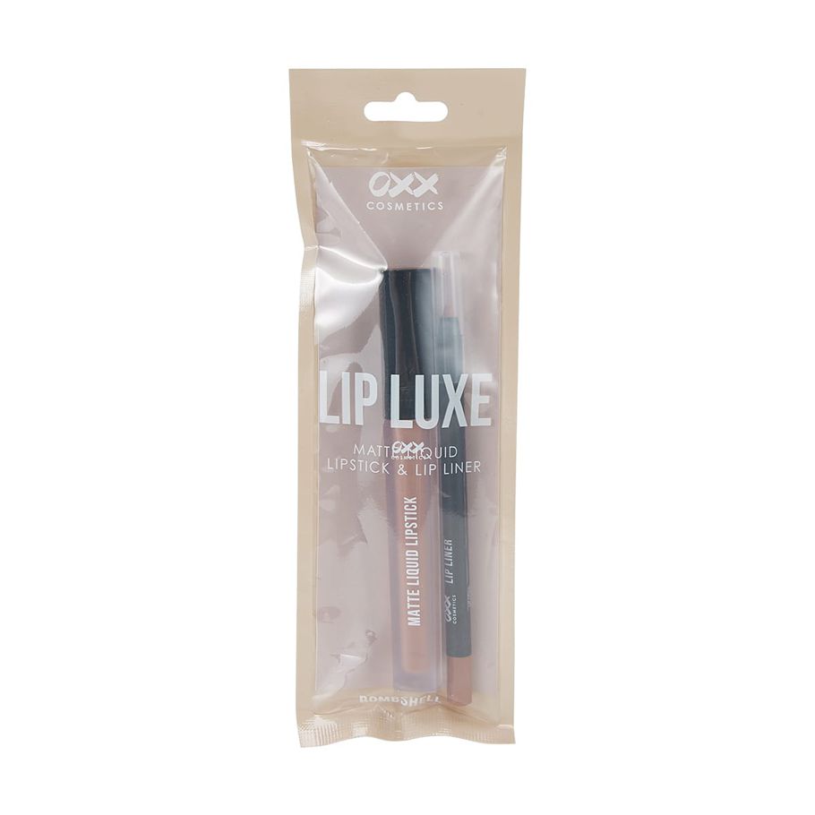 OXX Cosmetics Lip Luxe Matte Liquid Lipstick & Lip Liner - Bombshell
