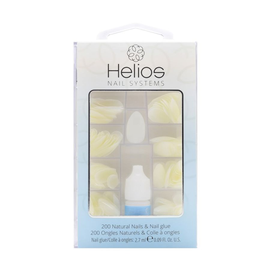 Helios Nail Systems 200 Piece Natural Nails and Nail Glue