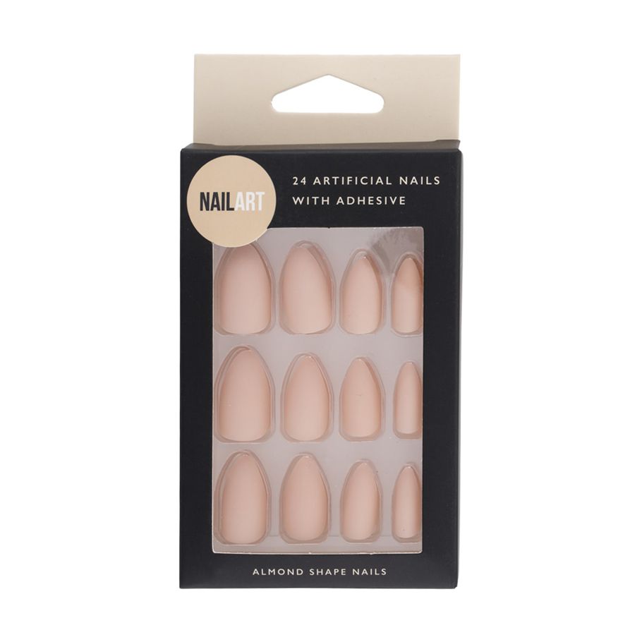 24 Pack Artificial Nails with Adhesive - Nude