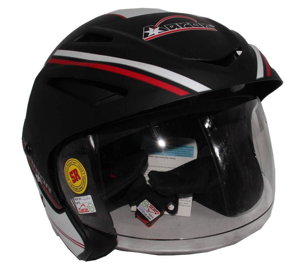 Aaron Apex Warrior Open Face Helmet for Men Women -Black Off White