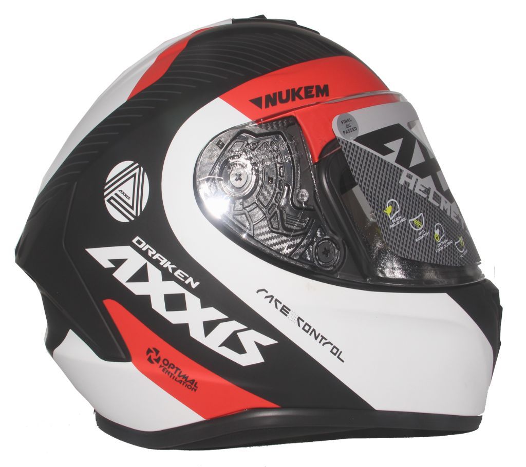 AXXIS DRAKEN NUKEM Full Face Helmet B1-Matt Pearl Red