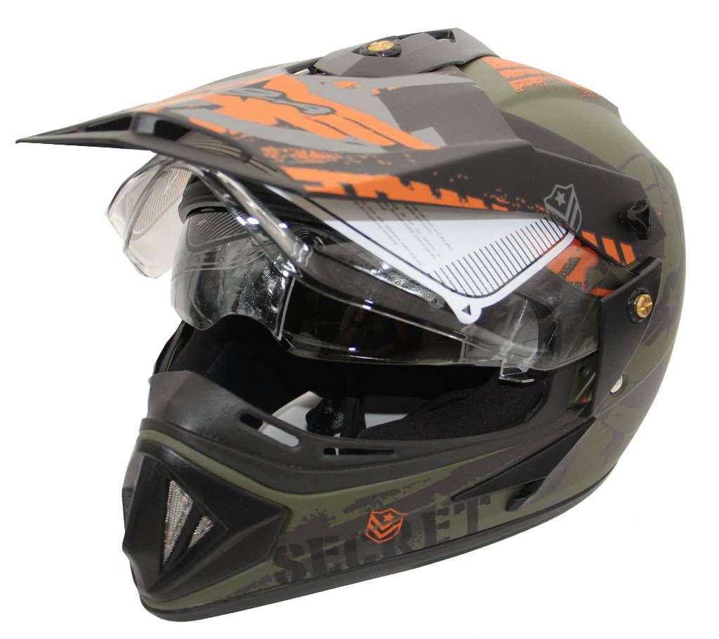 Off Road  Full Face Bike Helmet for Men -Secret Green Black