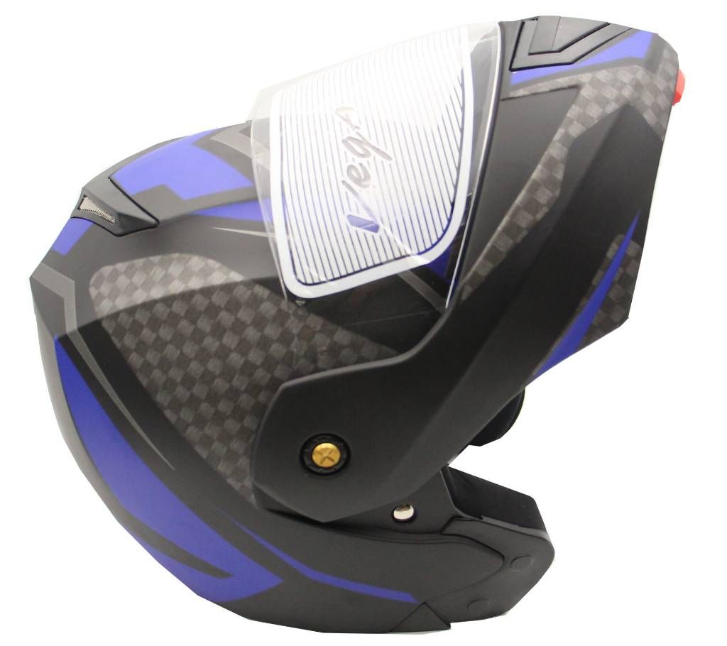 Vega Crux Checks Full Face Helmet-Black Blue