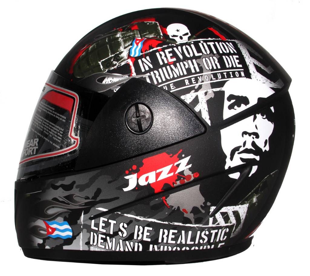 GLIDER Jazz D4 Full Face Helmet  -Matt Black Red