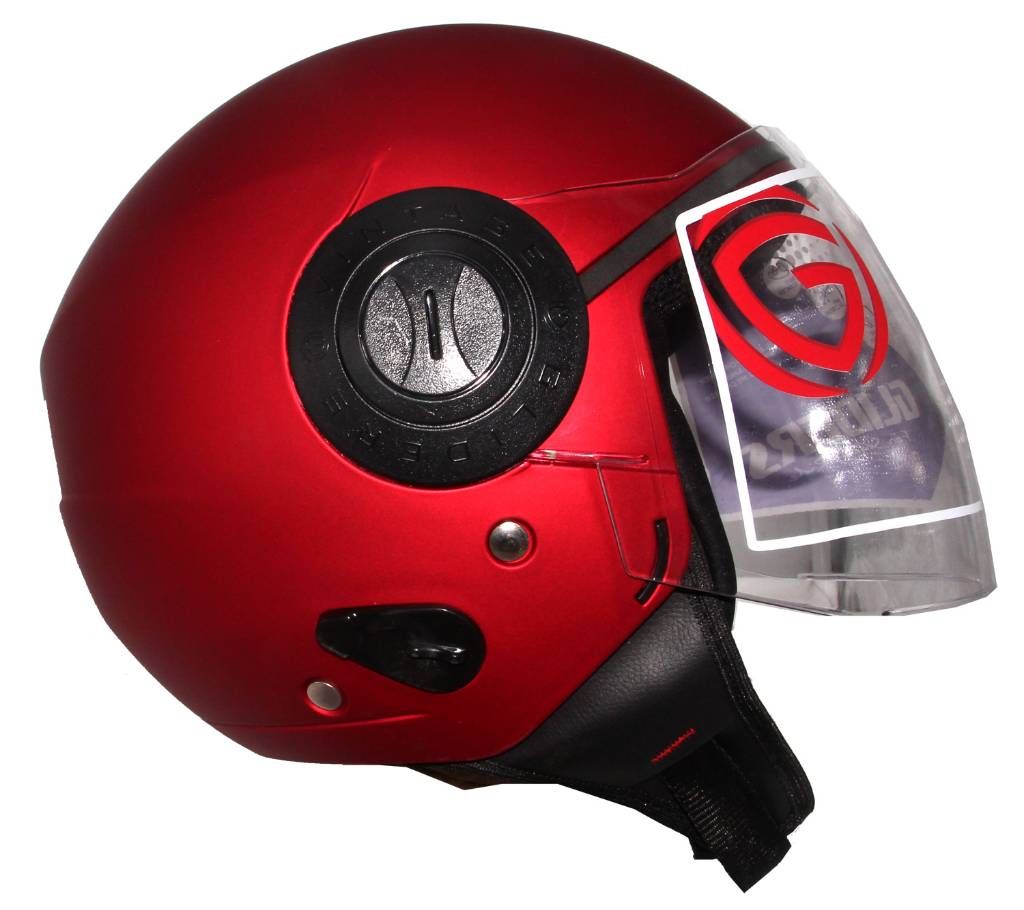 Gliders Vintage Open Face Helmet- Matt Red