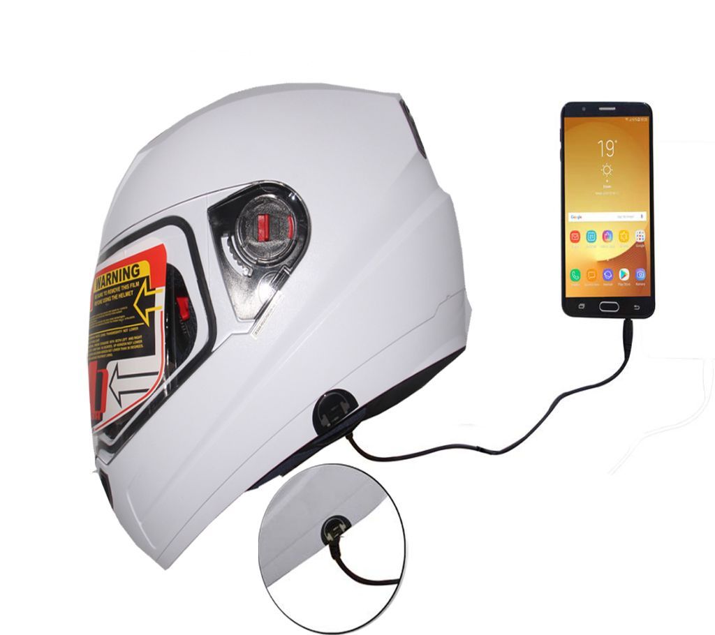Steelbird SBA-1 7 Wings HF Dashing Full Face Helmet with Clear Visor and Detachable Handsfree Device