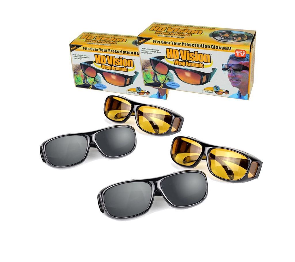 Unisex Day and Night HD Vision Anti-Glare UV Protected Sunglass for Driving (Yellow)