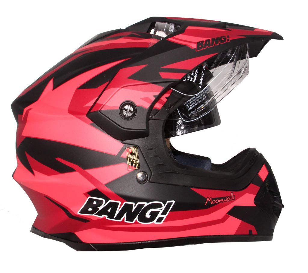 Sb-42 Bang Moonwalk Matt Red Black Full Face Helmet 