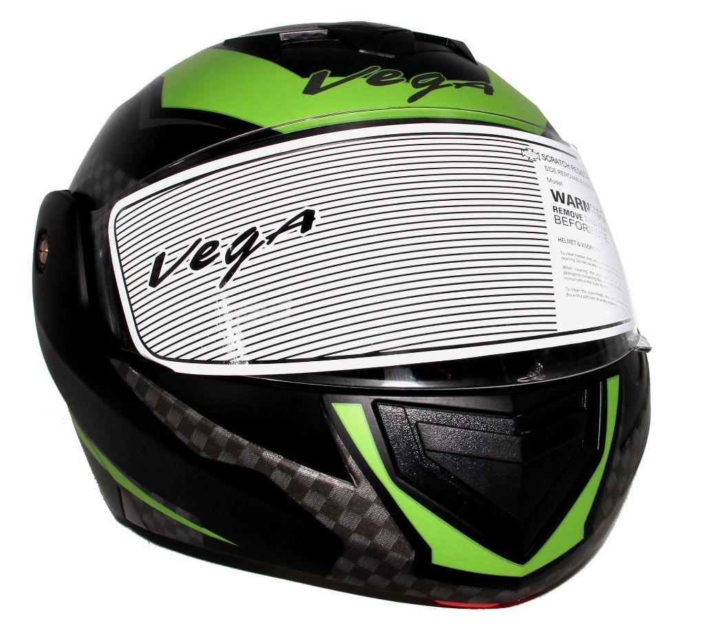 Vega Crux Checks Full Face Helmet - Black Green