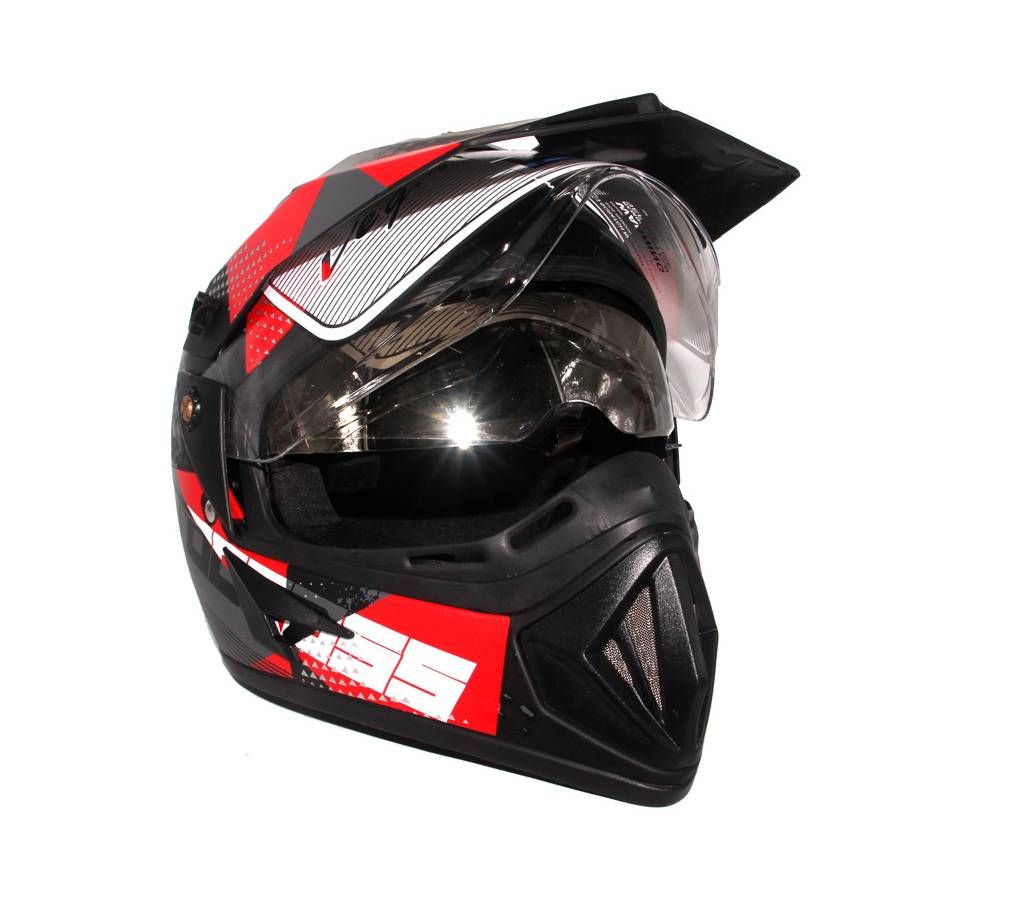 Vega Off Road D/V Moto X Dull Black Red Helmet