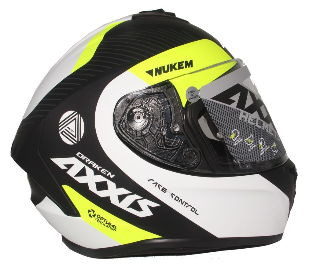 AXXIS DRAKEN NUKEM Full Face Helmet B4-Matt Pearl yellow