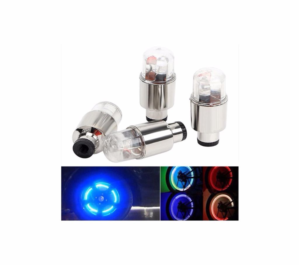 Cute Colour Changing Wheels Valve Cap Neon Colourful LED Lights For Bike Bicycle Cycling Car