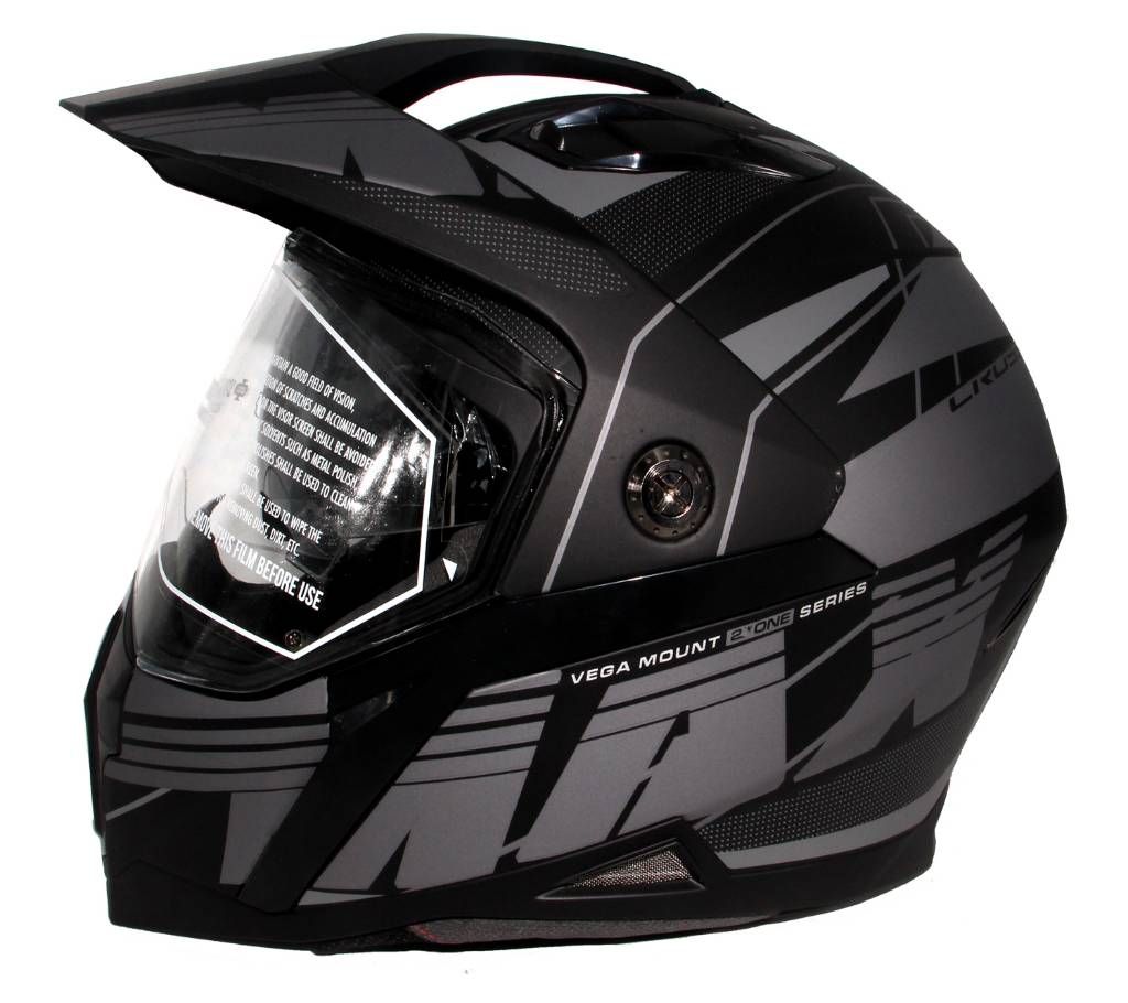 Vega Off Road Mount Dull Black  silver Helmet