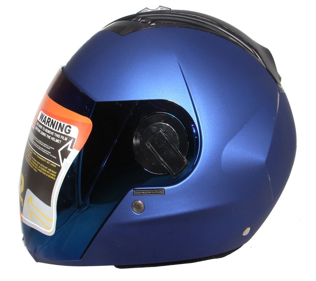 Steelbird SBA-2 Extra Visor Plan Color Full Face Helmet -Matt Blue
