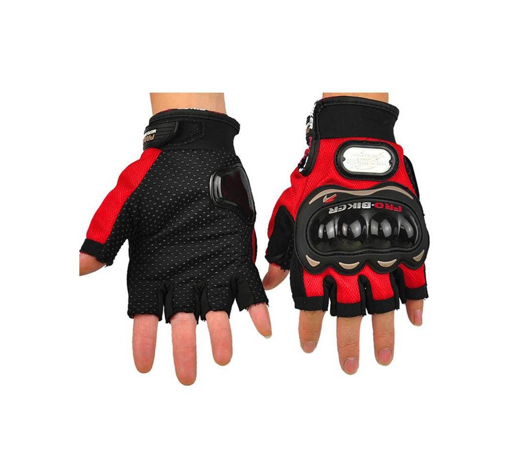 Half Finger Hand Gloves - Red and Black
