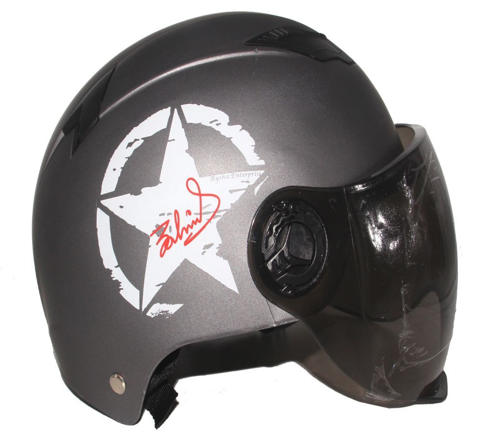 Summer half Star Design Motorbike Helmet for Men or Women-Gray