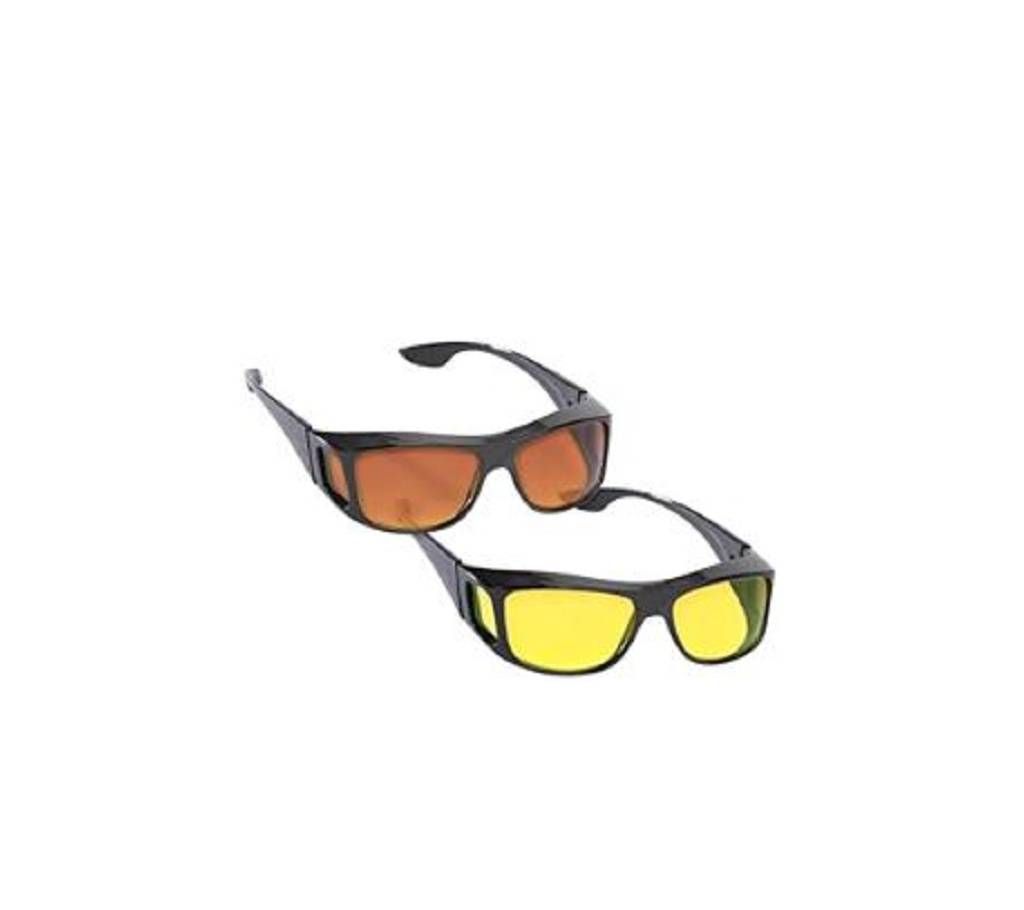 HD Vision WrapAround Day and Night Vision Sunglasses - Black