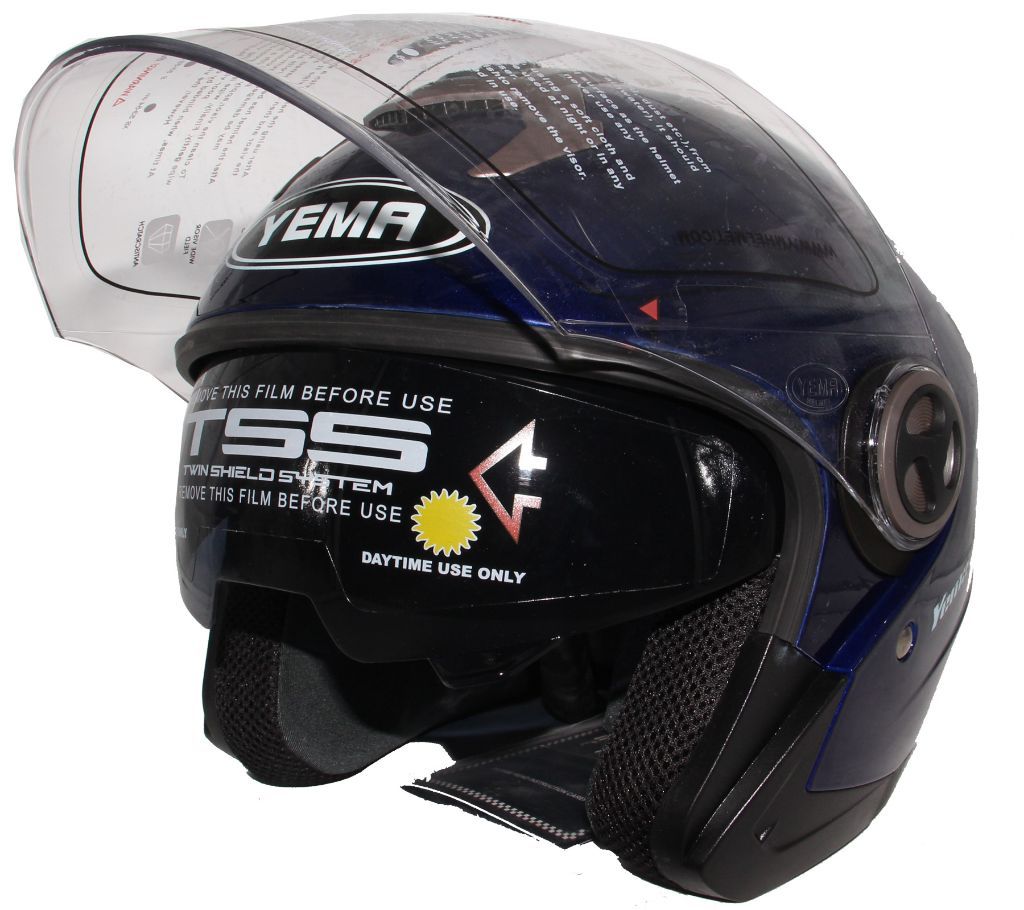 Yema-623 Motorcycle Helmet With Lenses-Glossy Blue