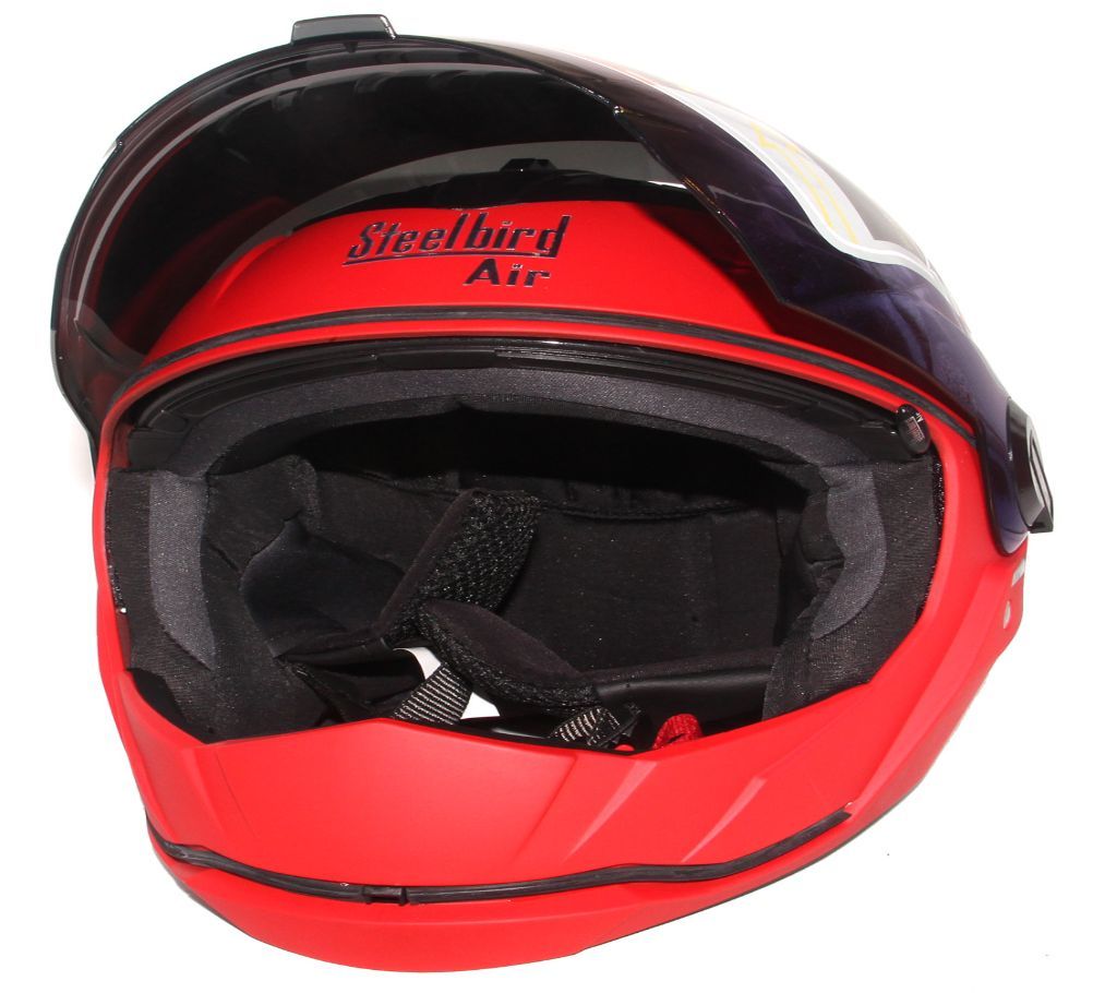 Steelbird SBA-2 Extra Visor Plan Color Full Face Helmet -Matt Red