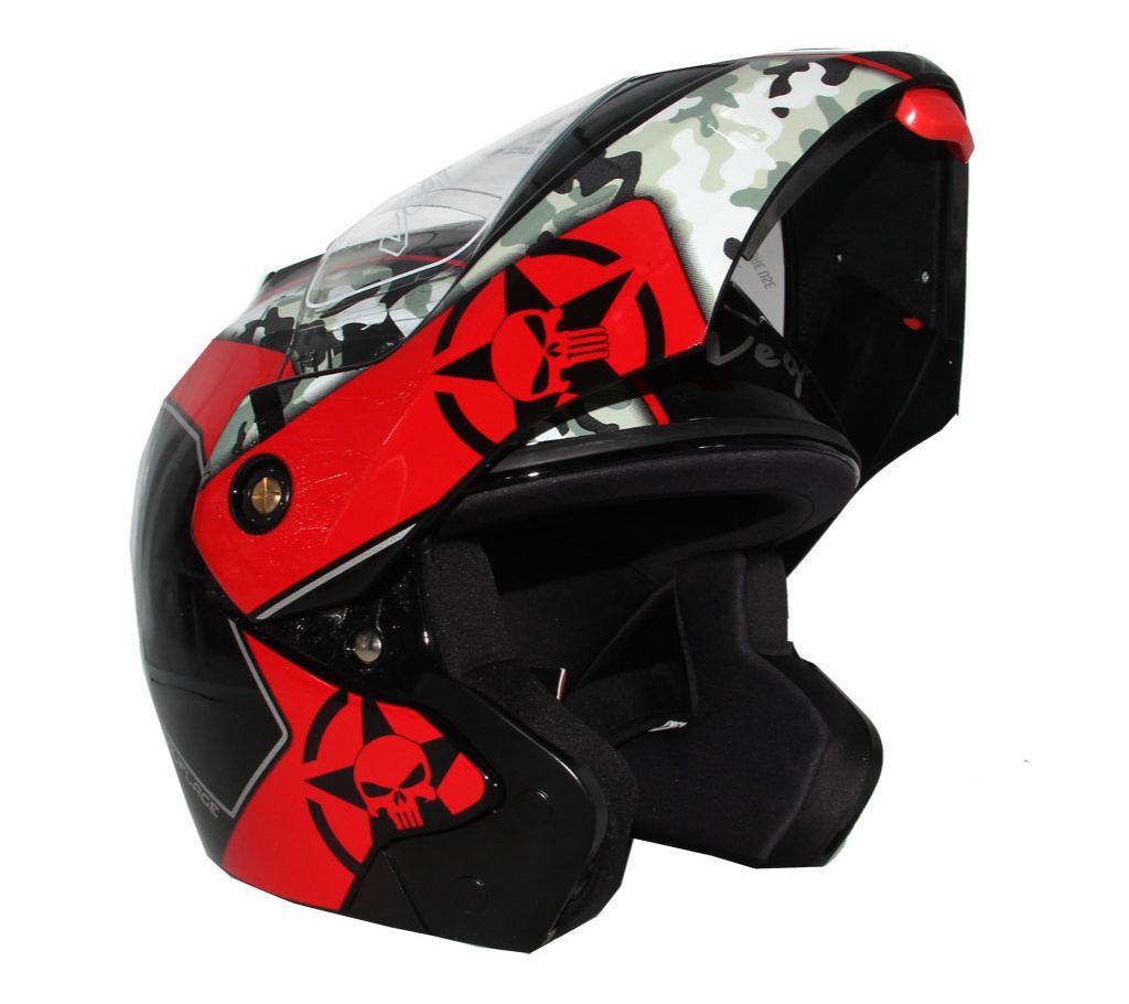 Vega Crux Camo Full Face Helmet-Red Black