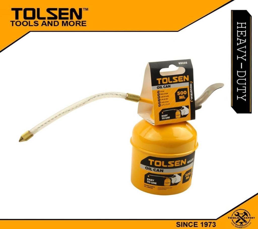 TOLSEN Oil Can (500ml) Iron Robust pump with Zinc Plated 65225