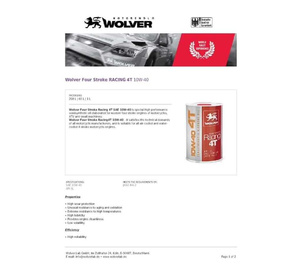 wolver ingine oil