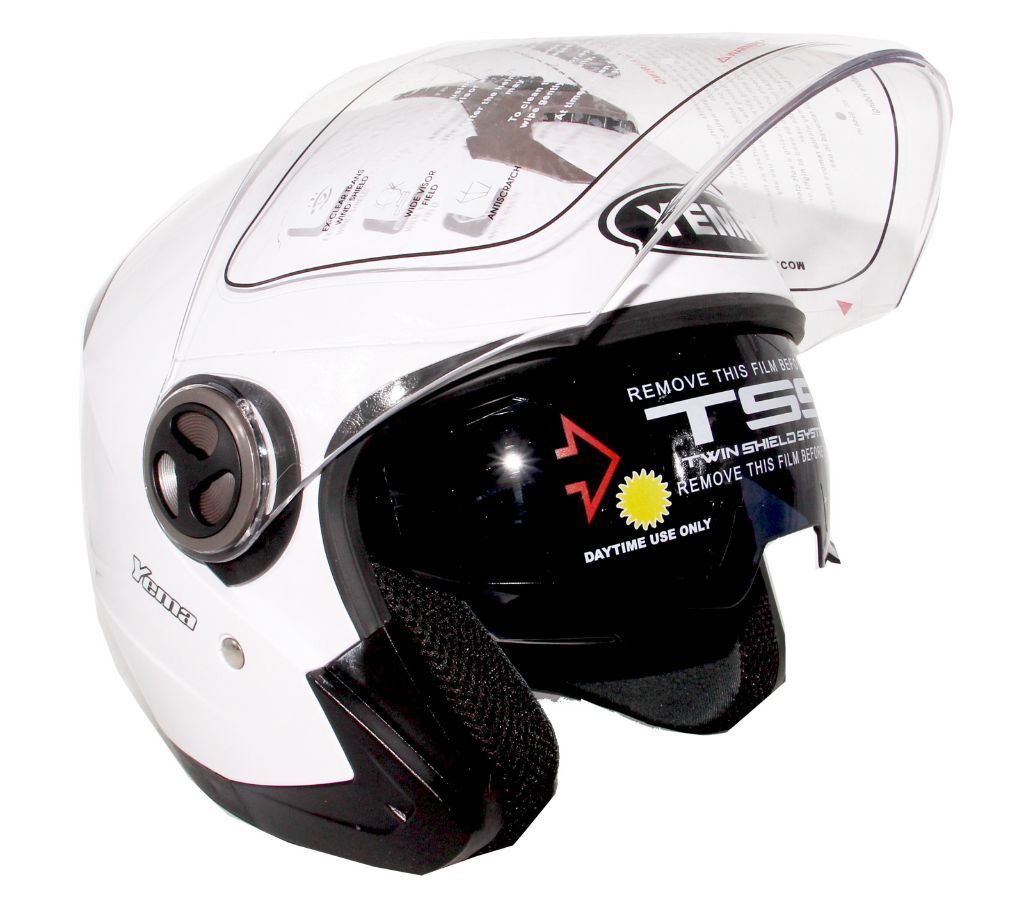 Yema-623 Motorcycle Helmet With Lenses-Glossy White
