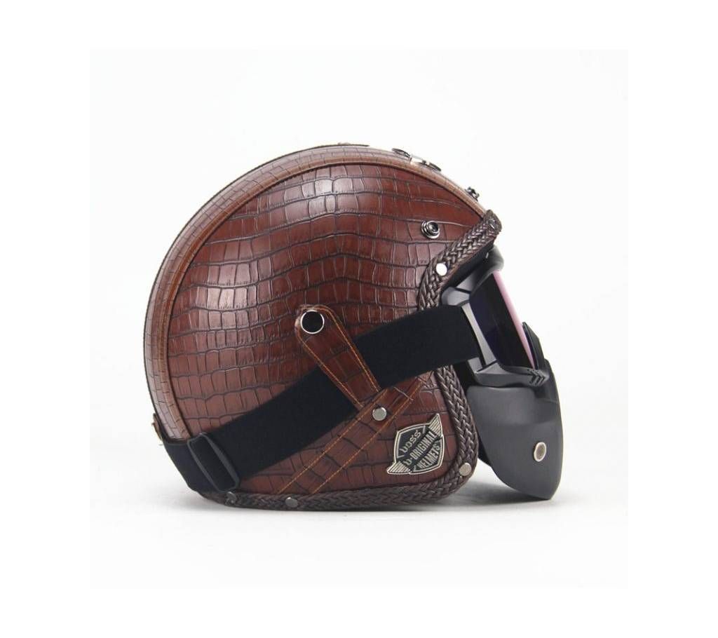 Vintage Motorcycle Helmets with Various Designs