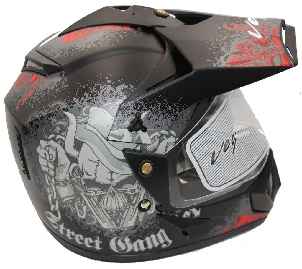 Off Road  Full Face Bike Helmet for Men -Gangster  Gray and Black