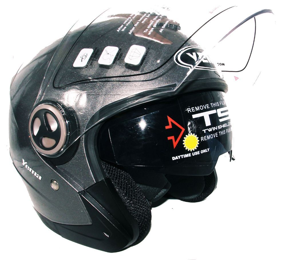 Yema-623 Motorcycle Helmet With Lenses-Glossy Gray