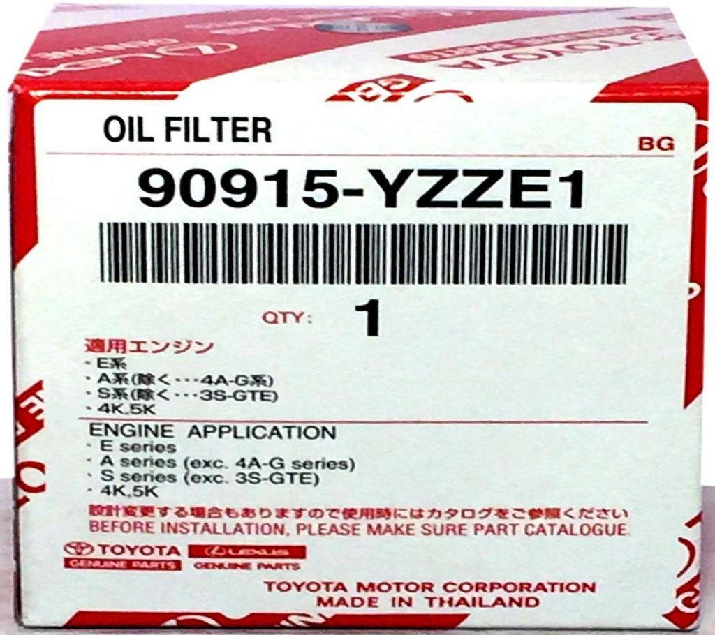 Engine Oil Mobil Filter 90915-yzze1 Single - Black