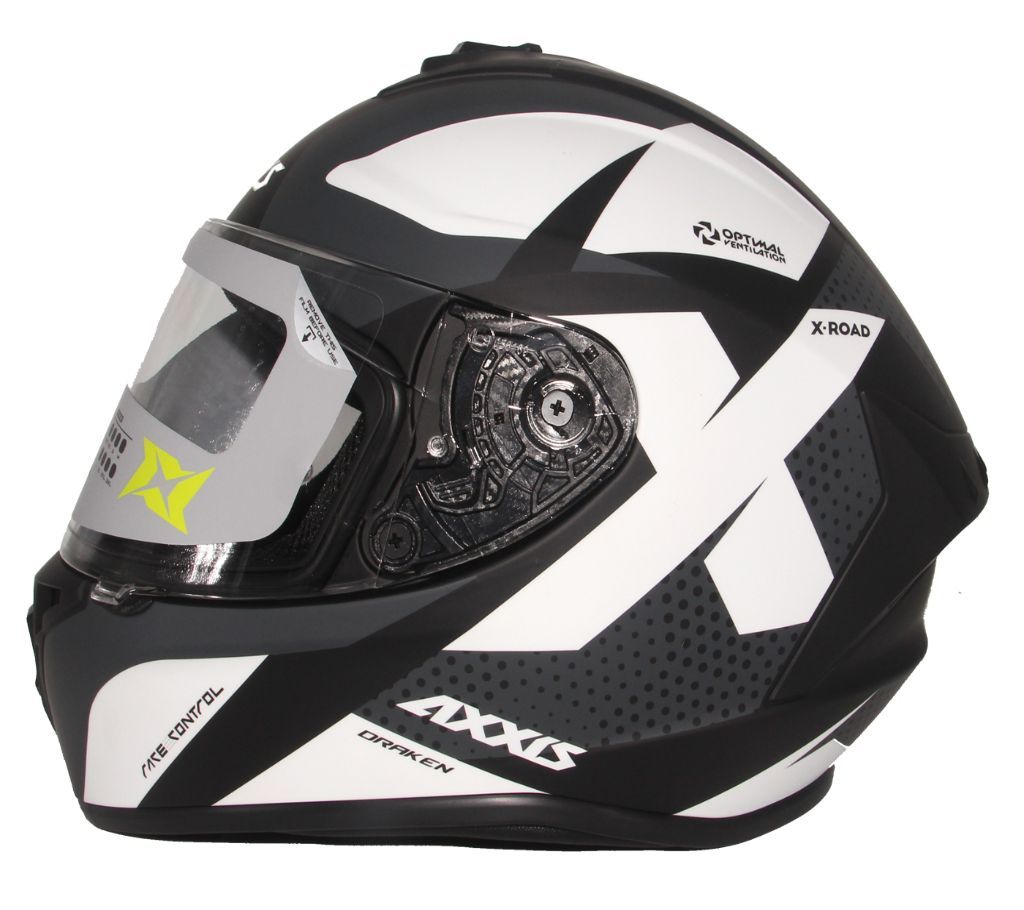 AXXIS  X-Road Full Face Helmet B6-Matt Black White