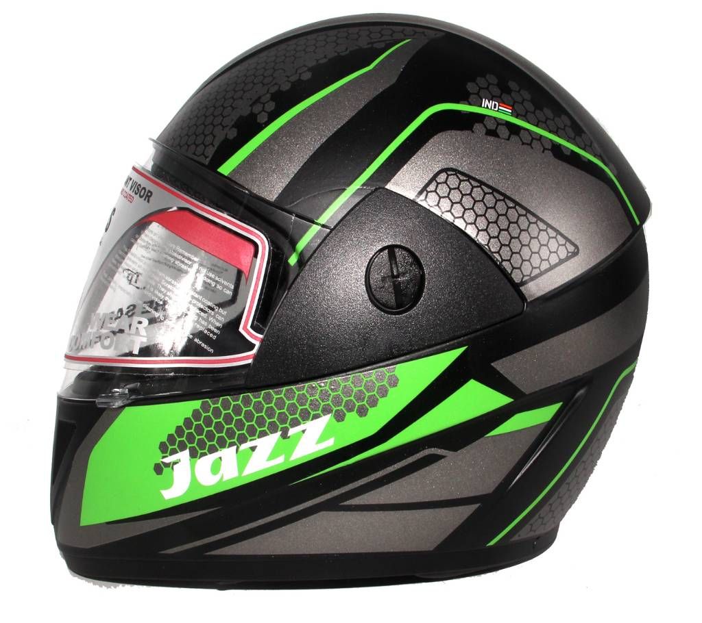 GLIDER Jazz D7 Full Face Helmet  -Matt Black Green