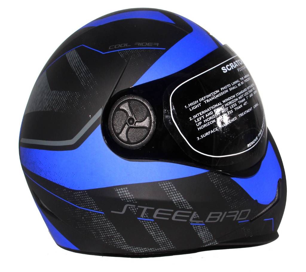 Steelbird Adonis Furor Full Face Helmet in Matt Black Blue with Smoke Visor