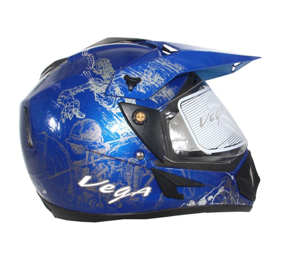 Off Road Full Face Bike Helmet for Men -Secret Metallic Blue