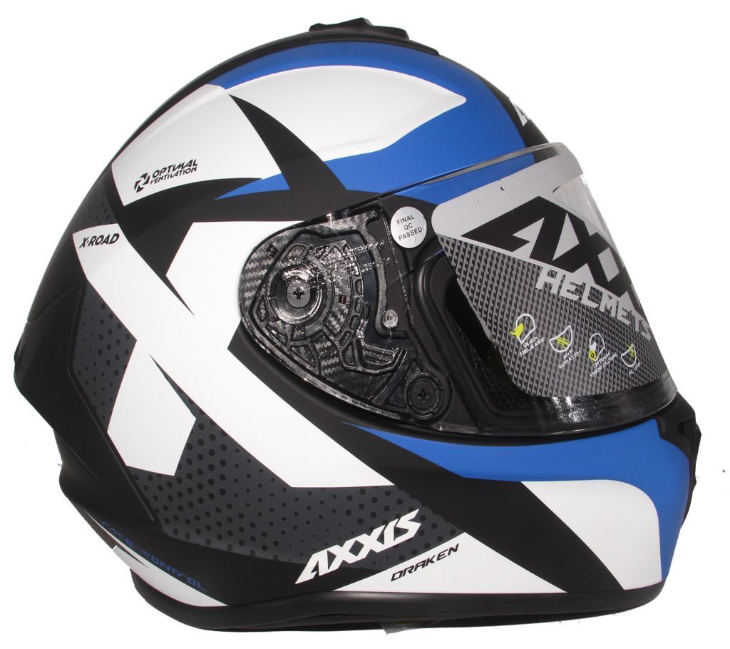 AXXIS X-Road Full Face Helmet B1-Matt Blue White