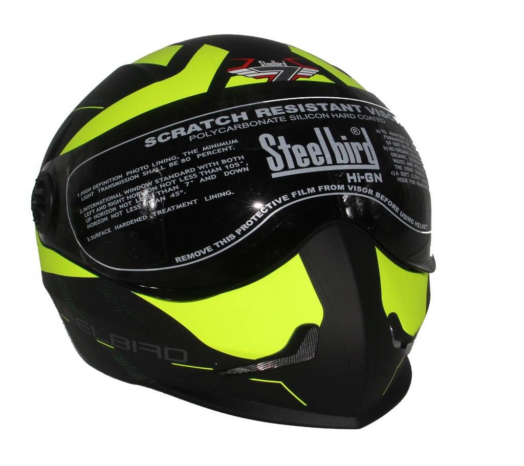Steelbird Adonis Furor Full Face Helmet in Matt Black Neon with Smoke Visor