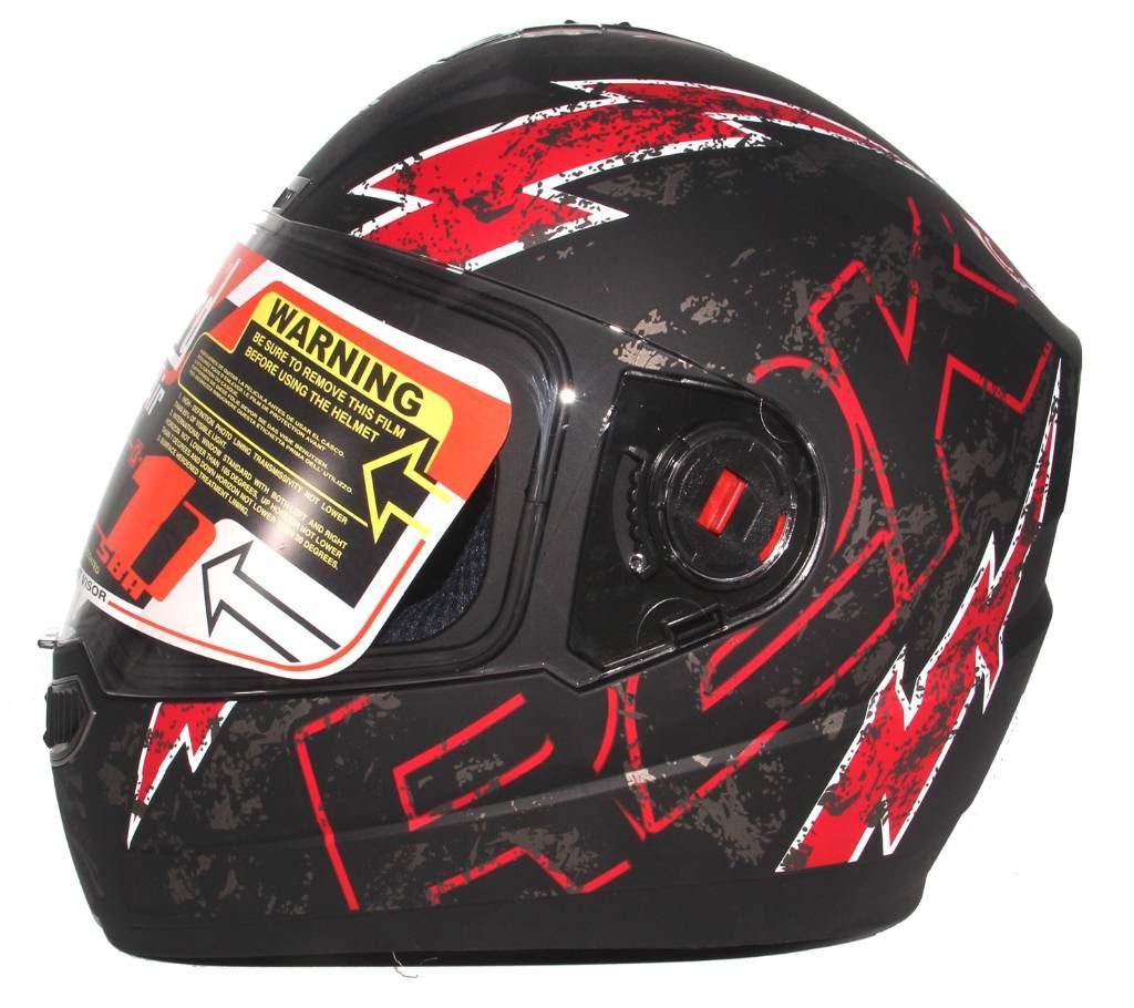 Steelbird SBA-1 R2K LIVE Full Face Helmet in Matt Black Red Finish with Plain Visor