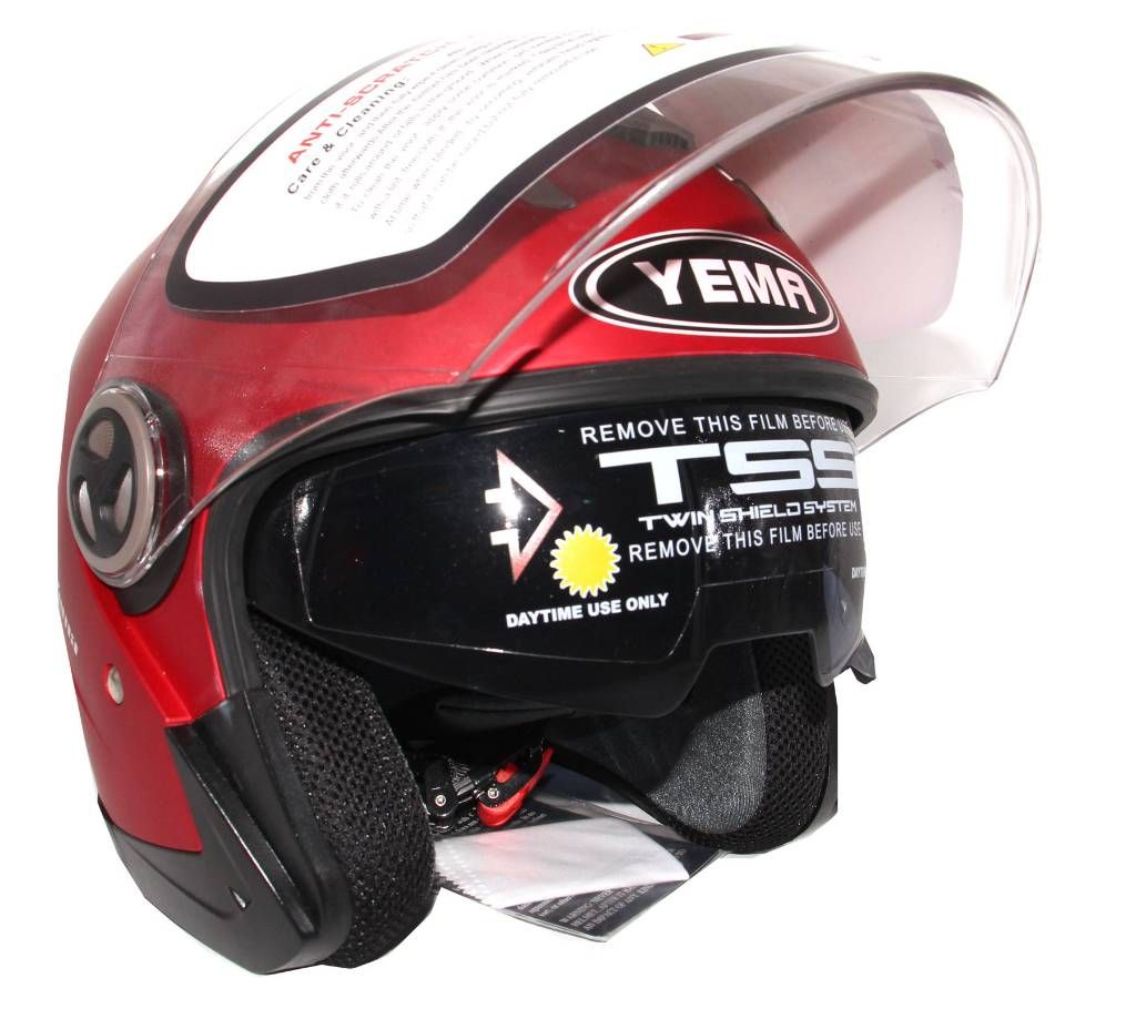 Yema-623 Motorcycle Helmet With Lenses-Matt Red