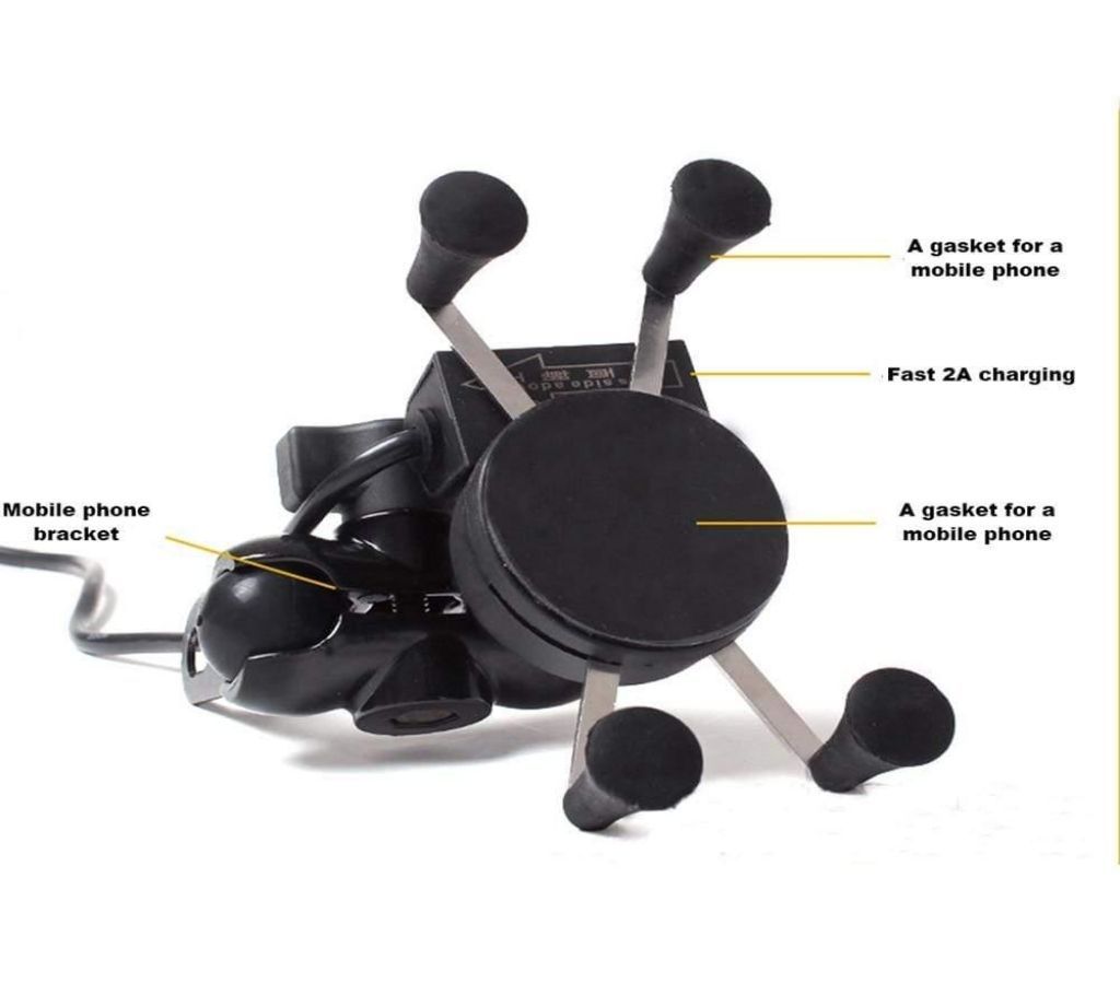 Motorcycle Phone Holder Rechargeable Bracket Universal Bike Handlebar