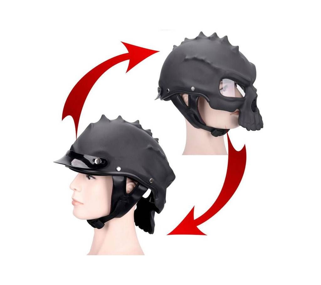 Black Monster Skull Motorcycle Helmet
