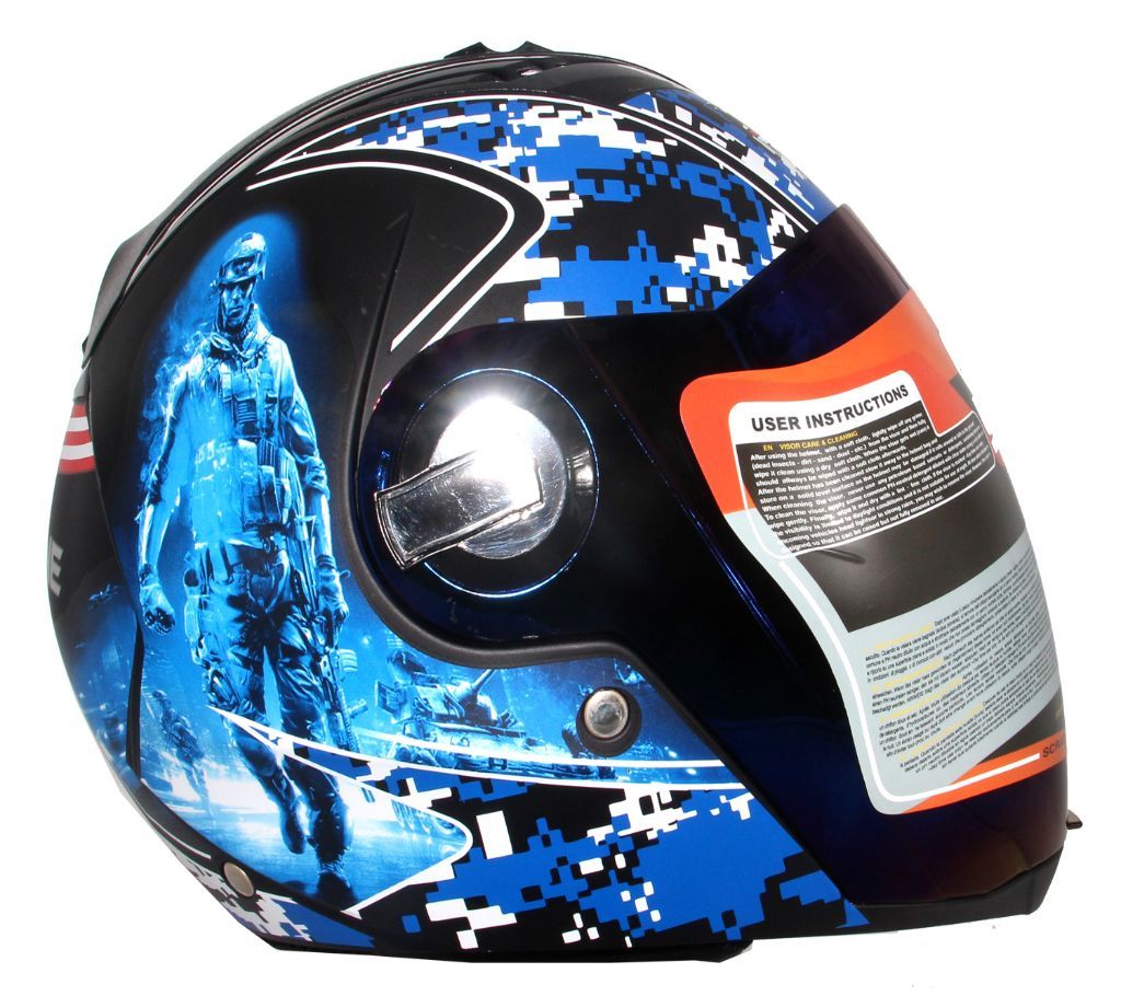 Steelbird SBA-2 MARINE Full Face Helmet- Black & Blue